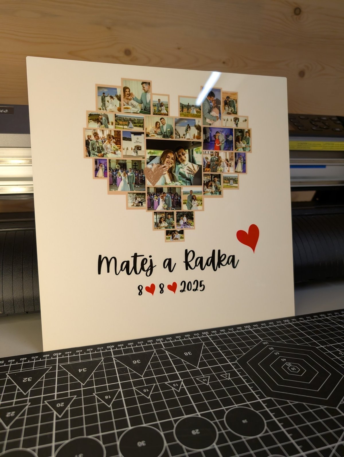 HD metal print wedding gift with photo collage